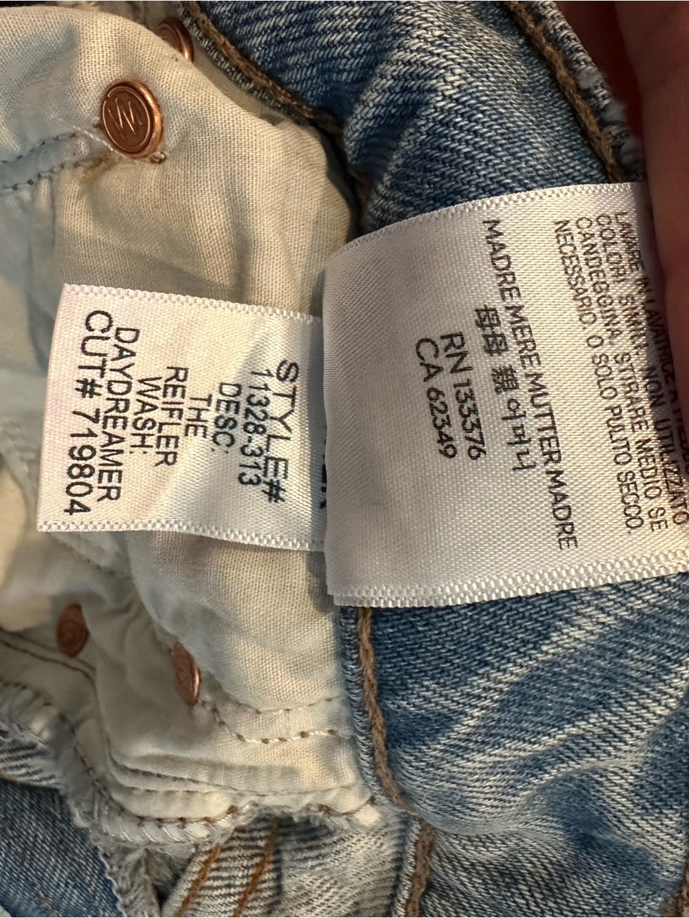 ❤️ Like New MOTHER The Reifler in Daydream sz27 💯 cotton rigid denim - Picture 9 of 16